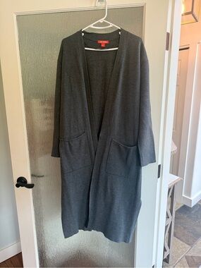 Joe Fresh Cozy Long Open-Front Women's Cardigan Sweater - Gray